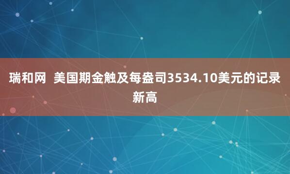 瑞和网 美国期金触及每盎司3534.10美元的记录新高