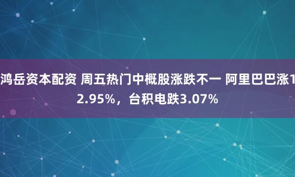 鸿岳资本配资 周五热门中概股涨跌不一 阿里巴巴涨12.95%，台积电跌3.07%