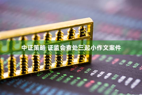 中证策略 证监会查处三起小作文案件