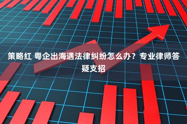 策略红 粤企出海遇法律纠纷怎么办？专业律师答疑支招